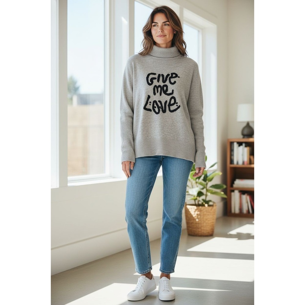 Zadig & Voltaire "Give Me Love" Brown Tan‎ Thumb Holes Sweater Clean Small